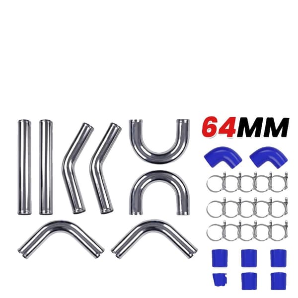2,5" Intercooler Turbo Rörkit, Universell Passform, Högkvalitativ Aluminium, Förbättrad Luftflöde