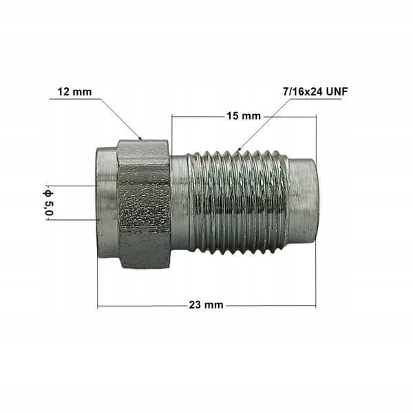Jarruletkun pää, jäykkä 7/16""x24 UNF, putki 4,8 mm (KPS-28)
