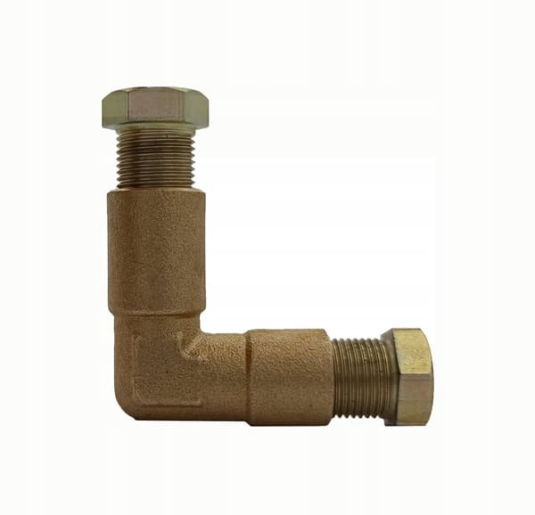 Polttoaineputkien kulmaliitos, kupari - teräs, 6 mm - ilman puristusliitosta