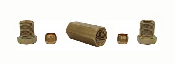 Bränsleledningskoppling i mässing 8mm - Kontakt utan krympning CU - FE