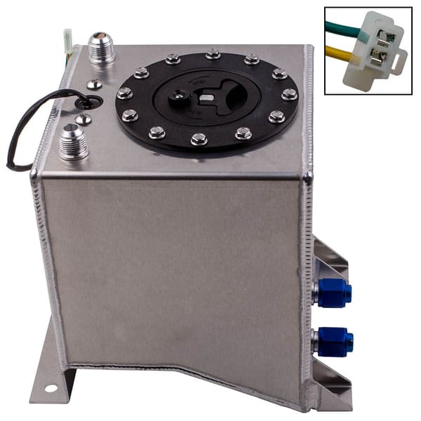 Universel Aluminium Brændstofcelle Tank, 2,5 Gallon Kapacitet, 10AN Indgang/Udgange, Holdbar Konstruktion