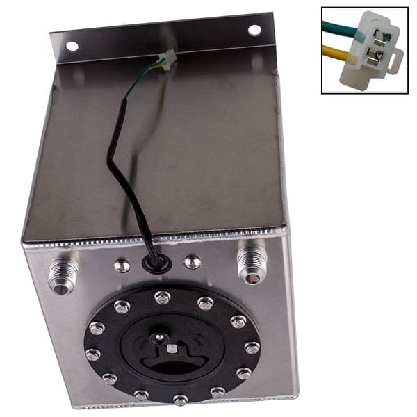 Universel Aluminium Brændstofcelle Tank, 2,5 Gallon Kapacitet, 10AN Indgang/Udgange, Holdbar Konstruktion