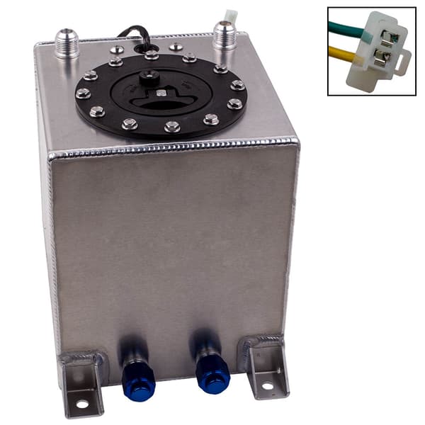 Universel Aluminium Brændstofcelle Tank, 2,5 Gallon Kapacitet, 10AN Indgang/Udgange, Holdbar Konstruktion
