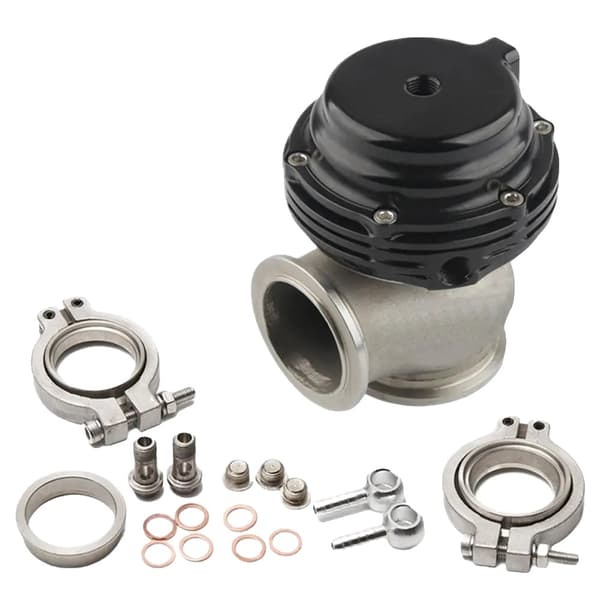 Turbo Wastegate, 3.8 cm / 1.5 tum, Flänsar ingår, Packningar medföljer,Svart