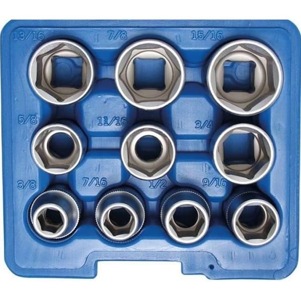 Hylssats, sexkant 12,5 mm (1/2") tum 10 stycken