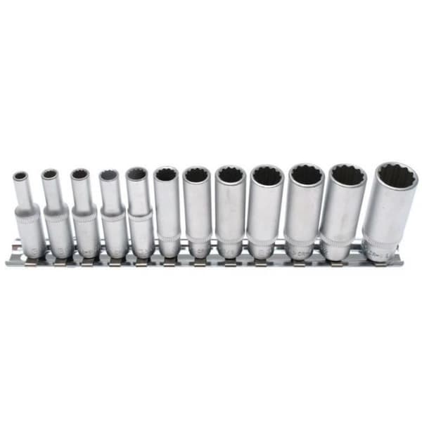 Sockelset, tolv punkter 6,3 mm (1/4") tum 12 delar