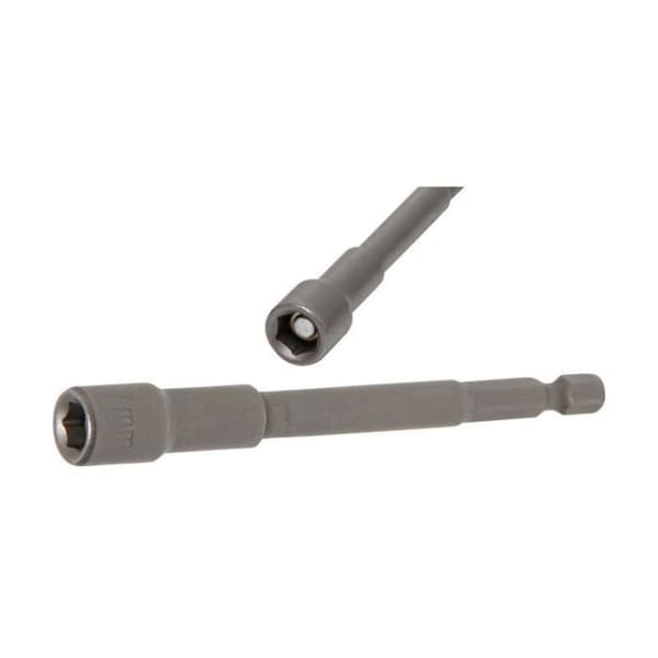 Slaghylsa, sexkant, extra lång för borr 6,3 mm (1/4") 7 mm