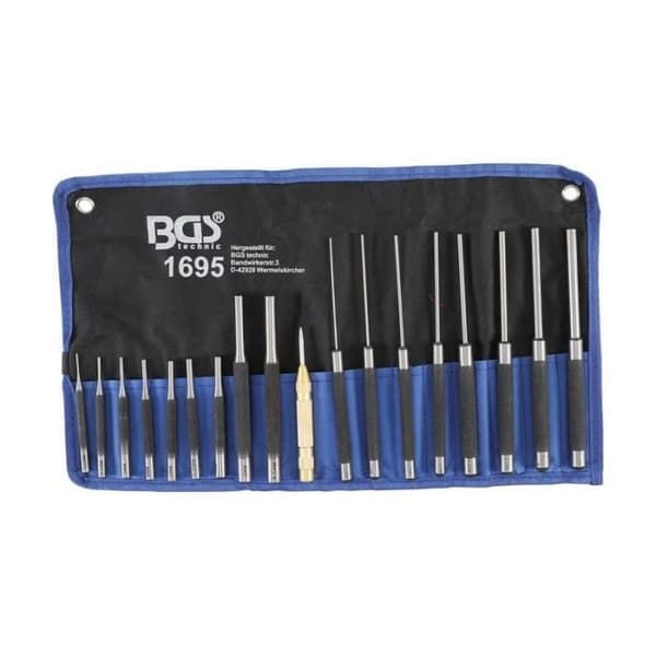 Pinnstanssats 100-150-200 mm 1,5 - 9,5 mm centrumstans ingår | 18 stycken