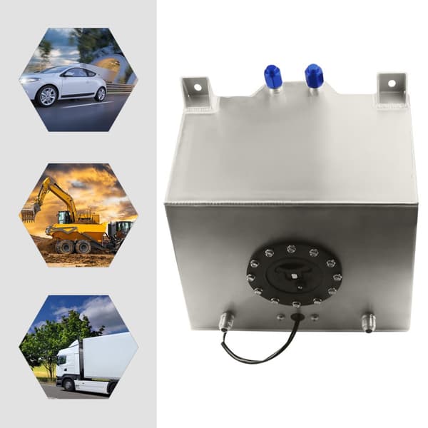 Aluminium Brændstoftank, 5 Gallon Kapacitet, Universel Pasform, 0-90 Ohm Sender