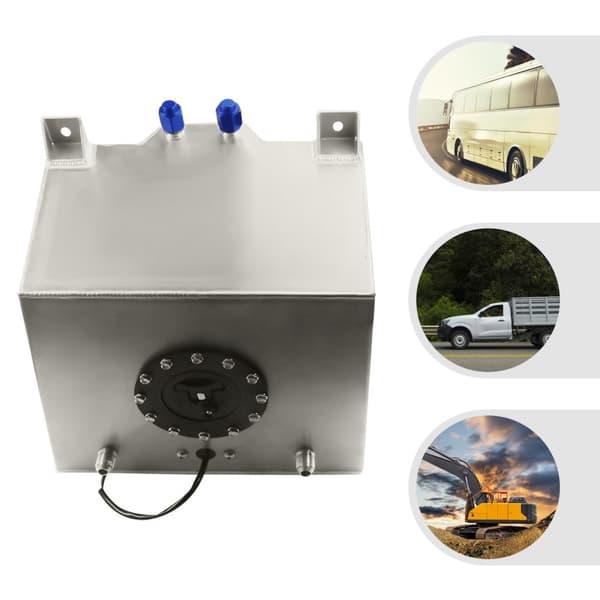 Aluminium Brændstoftank, 5 Gallon Kapacitet, Universel Pasform, 0-90 Ohm Sender