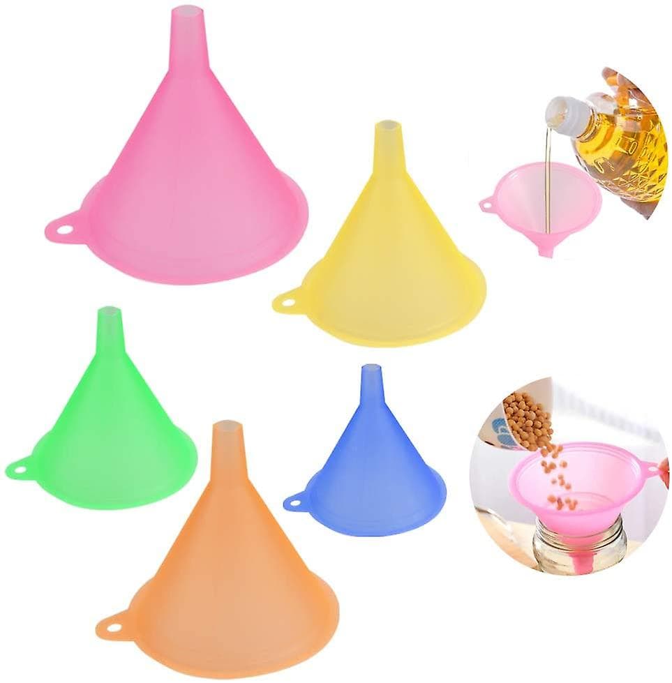 5 st Rainbow Colors Tratt Plast Tratt Set