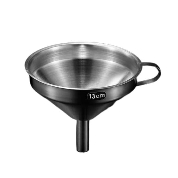 2st 13cm diameter tratt i 304 rostfritt stål, hushållsmetalltratt med sidohandtag