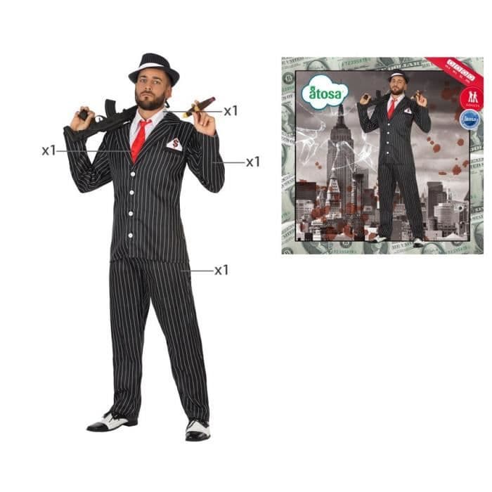 ATOSA Gangster Costume - Mand - Sort