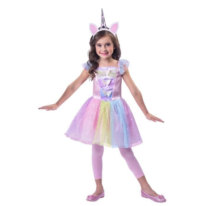 AMSCAN - Unicorn kostume - kjole og pandebånd