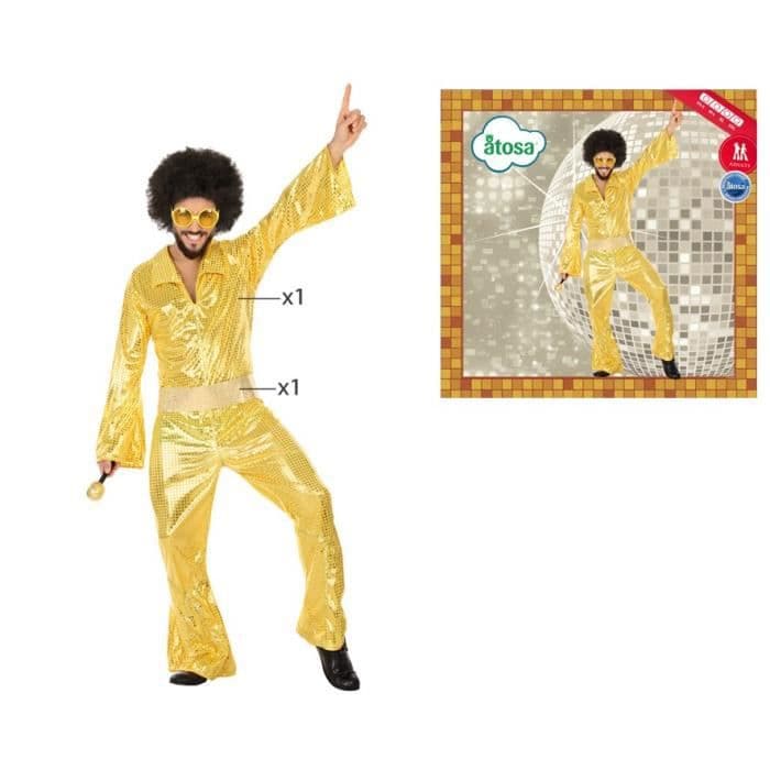 ATOSA Disco Costume 1980 - Mænd - Gylden gul