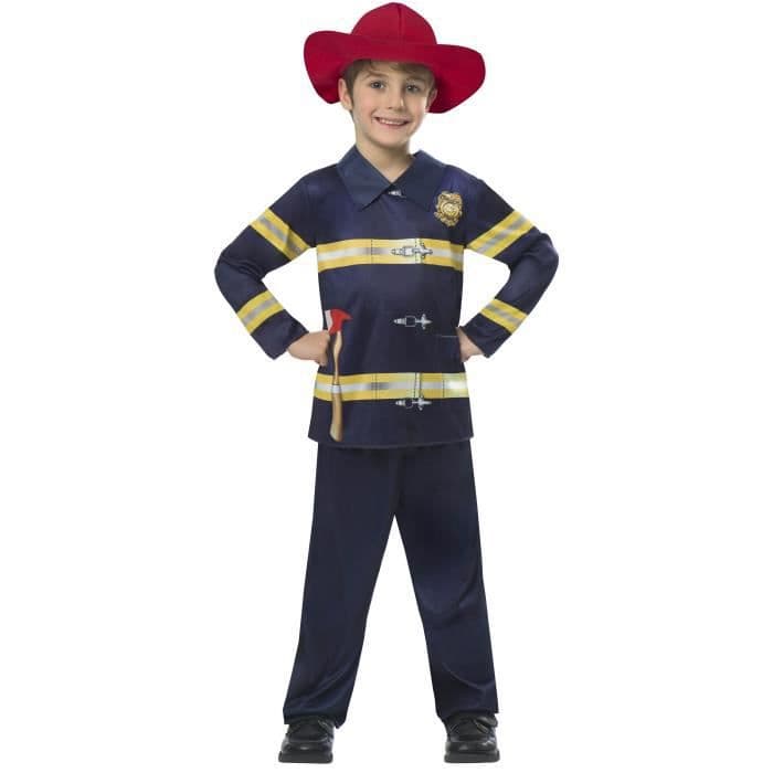AMSCAN - Brandmand kostume - bukser, top og hat
