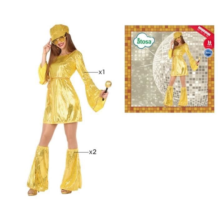 ATOSA Disco Costume fra 1980'erne - kvinde - gylden gul