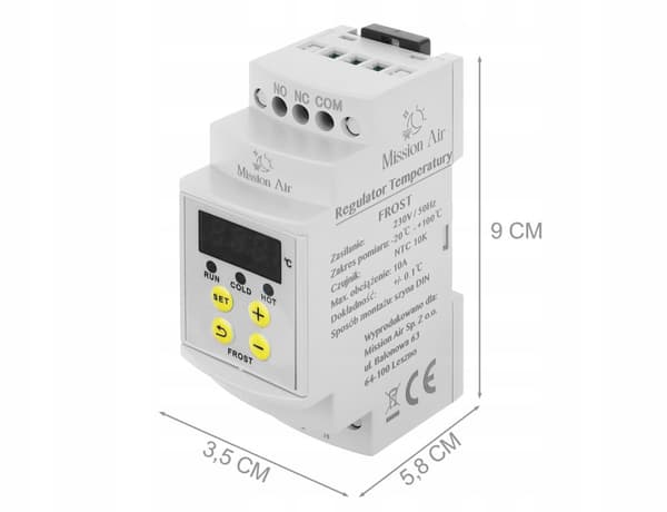 FROST temperaturregulator för DIN-skena