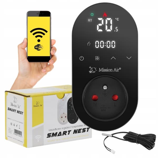 SMART NEST BLACK -liitännän lämpötilansäädin