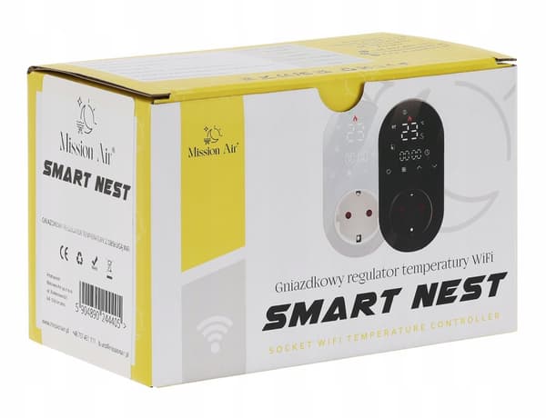 SMART NEST WHITE stikkontakt temperaturregulator