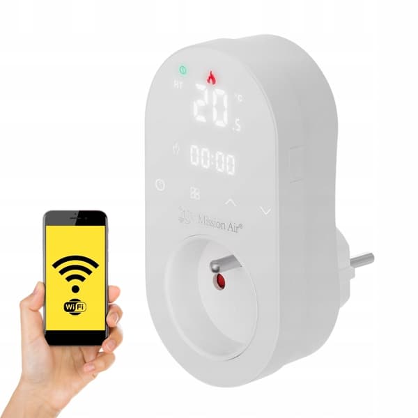 SMART NEST WHITE stikkontakt temperaturregulator