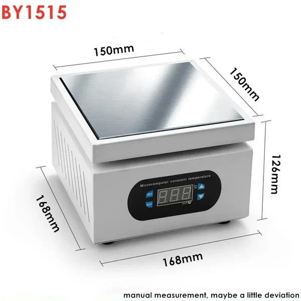 Multifunktionel varmeforsegler, stativ / bord, elektrisk strømkilde, dimensioner 150 mm x 150 mm,BY1515, EU stik