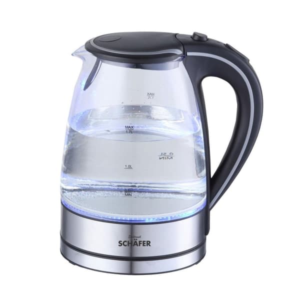 Sch&auml;fer glaskedel 1,7L 2200W rustfrit stål/sort
