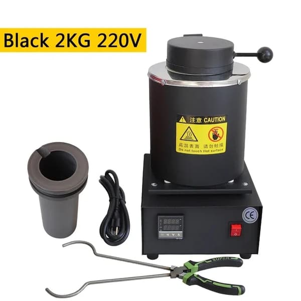 Metal Smelteovn, Lille Størrelse, 1400W Effekt, 220V 2KG Rød