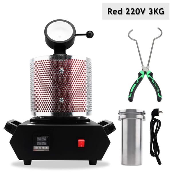 Kultasulatusuuni, 3 kg kapasiteetti, 1150 °C maksimi lämpötila,punainen 3kg 220v