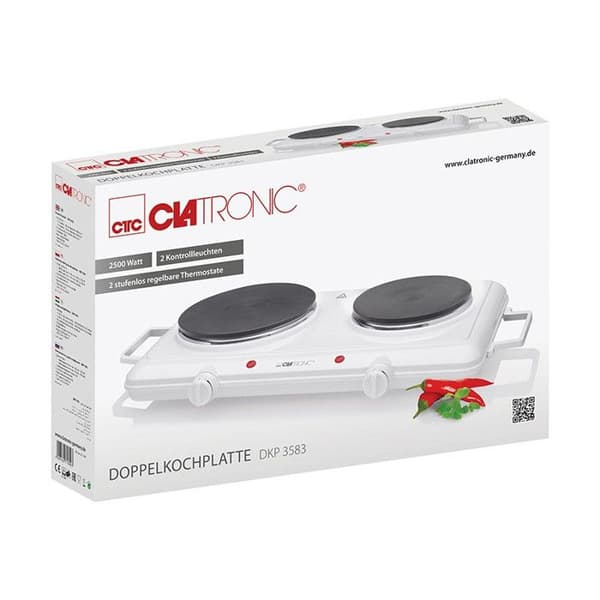 Dubbel kokplatta 2500W Clatronic DKP 3583 Vit