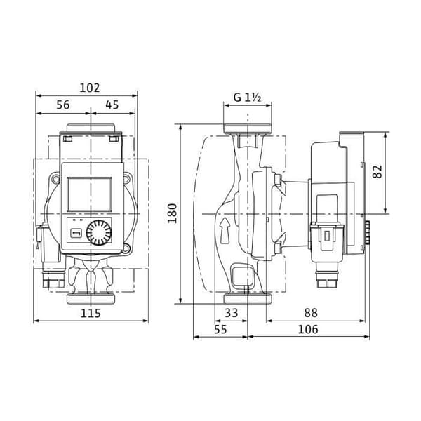 Circulator värme WILO-Stratos PICO 1"1/2 - 30 W 4244395 - Klass A, hög effektivitet