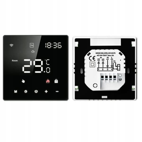 Intelligent WiFi-termostat - ARHATREYA - 220V - Kompatibel med Alexa/Google - Golvvärme/Kamin