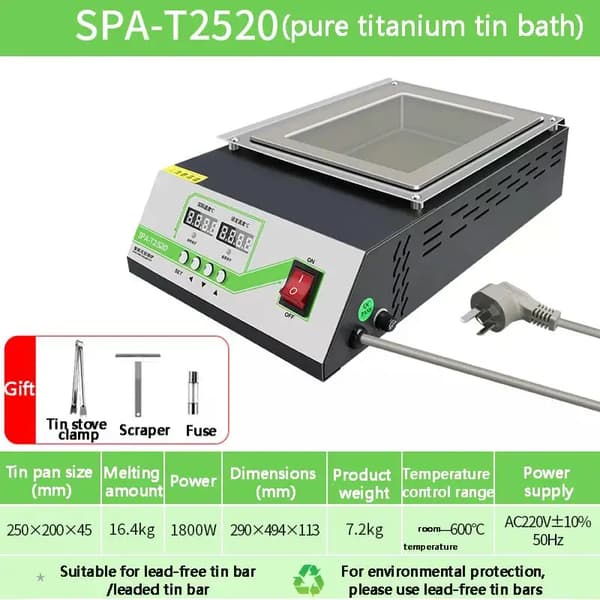Blyfri lödgryta, 700W effekt, 600°C temperaturintervall,SPA-T2520