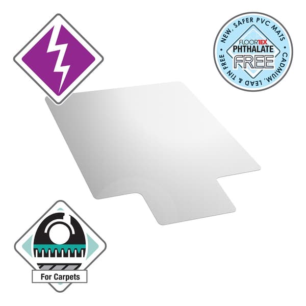 Lattiasuoja syvennyksellä - Antistaattinen PVC - Matto - 90x120 cm