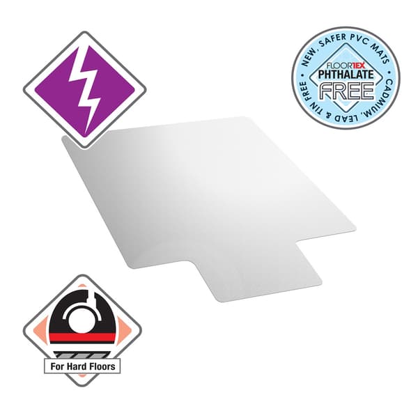Golvskydd med urtag - Antistatisk PVC - Hårt golv - 90x120 cm
