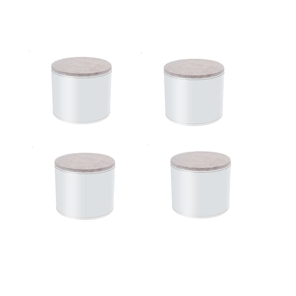 Runda Möbelfötter i Kolstål, 4-pack