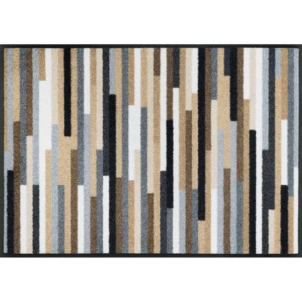 Tvätta + torka - 80596 - tvätta + torka Dörrmatta, Mikado Stripes Nature 60x85cm, inomhus och utomhus, Tvättbar