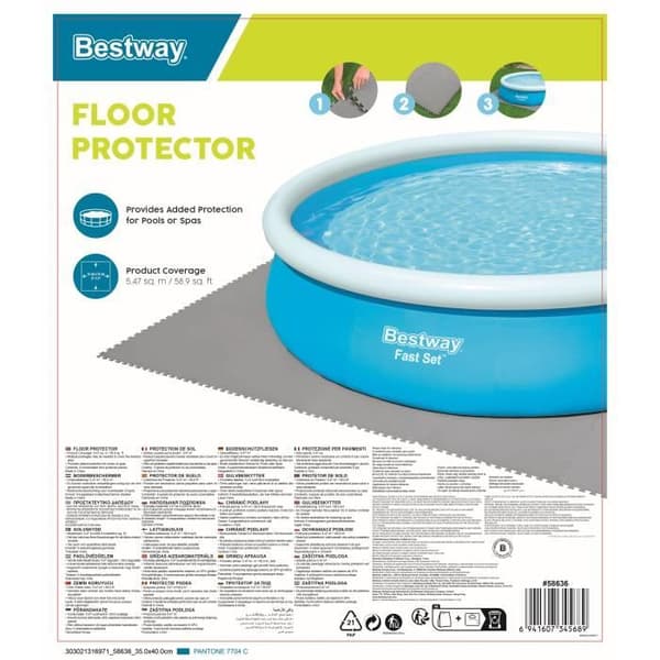 BESTWAY Set med 9 skyddsmattor 78 x 78 cm förformade