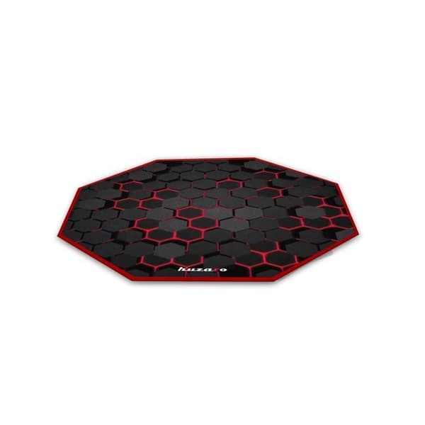 HUZARO Golvmatta 2.0 Gamer stolsmatta - Slitstark och tålig - Svart/Röd - 120cm - Neopren
