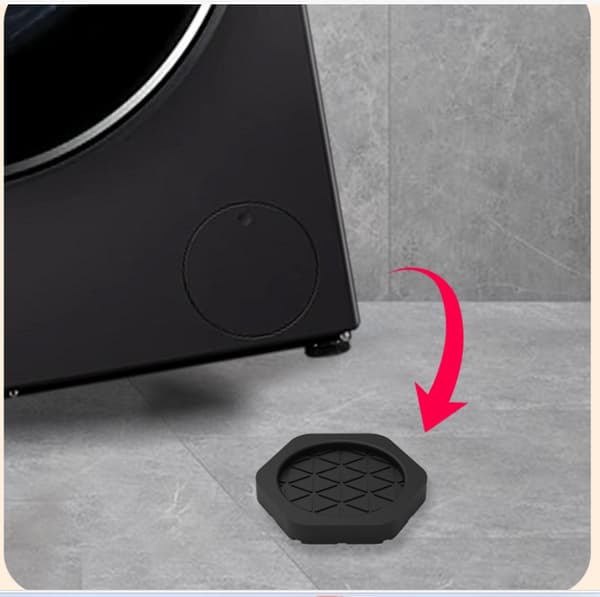 INF Anti Vibrationskuddar för Tvättmaskin - 4-pack Svart