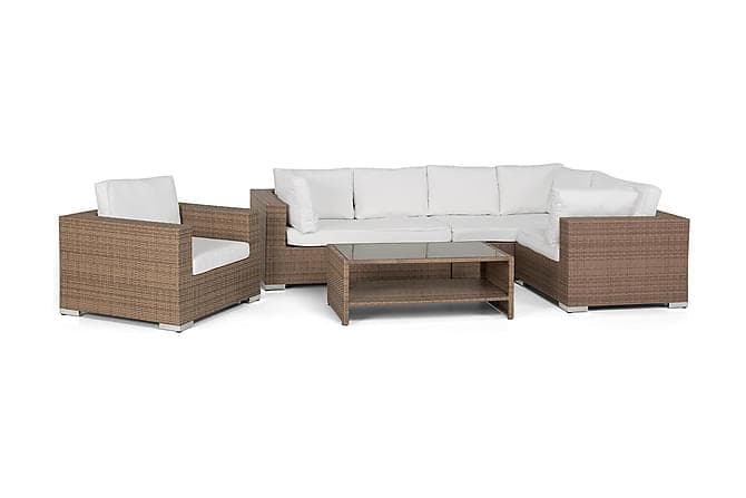 Bahamas Loungesaet 6 Personers+Bord m. Hylde Sand