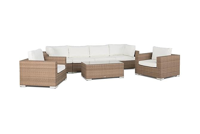 Bahamas Loungesaet 4 Personers+2 Laenestole+Bord Sand