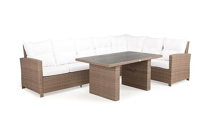JAMES Loungegrupp Sand/Aintwood/Beige/Vit