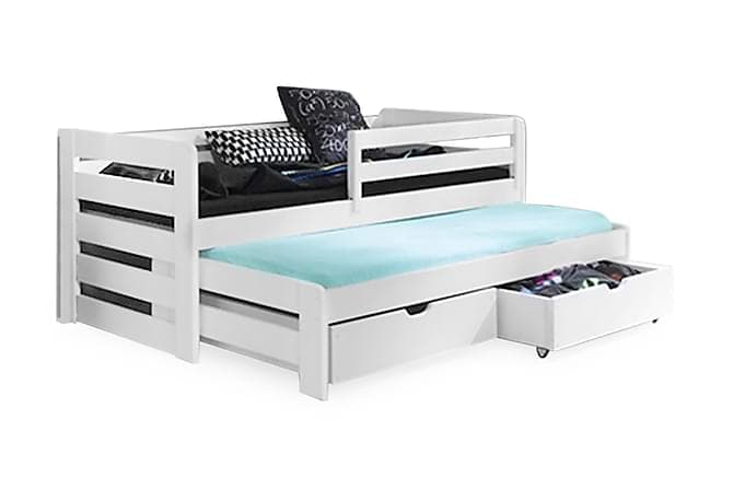 VANNA Seng med Ekstraseng + Oppbevaring 90x200 Hvit
