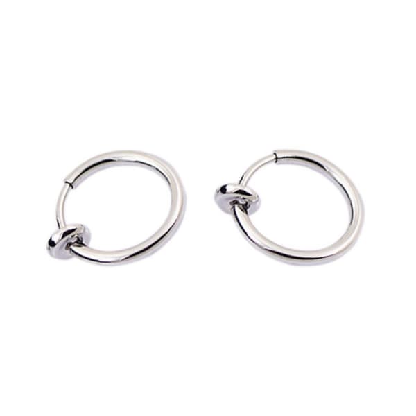 2-pack sølv falske piercing ører leppe nese septum leppe