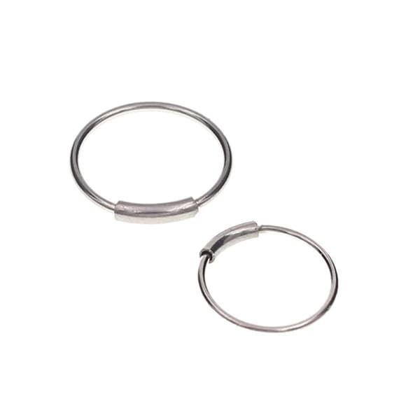 2-pack Silver Fake Piercing Öron Läpp Näsring Septum Läppring