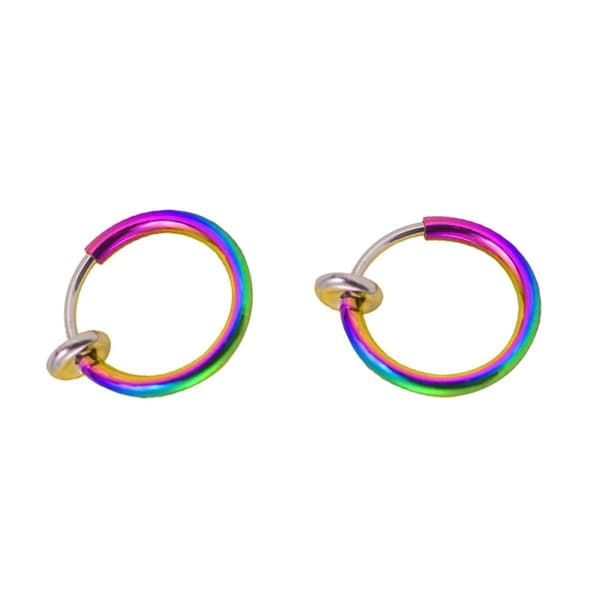 2-pack flerfarget falske piercing ører leppe nese septum leppe