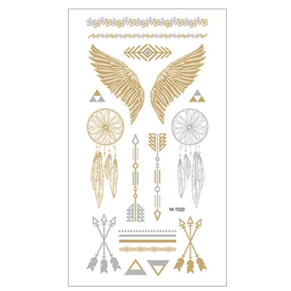 Temporära Tatueringar Metallic Guld Faketatueringar Fake Tattoo