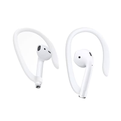 Vita Apple AirPods 1/2 Öronkrokar Öronband för Träning Earhooks