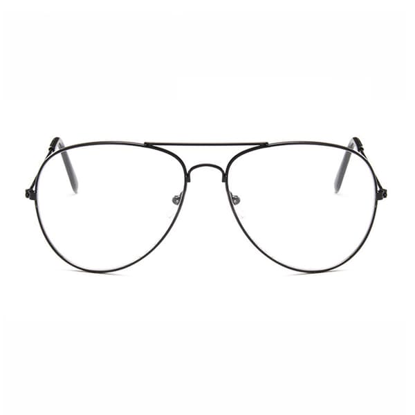Svarte pilotglass klar glass aviator klart glass
